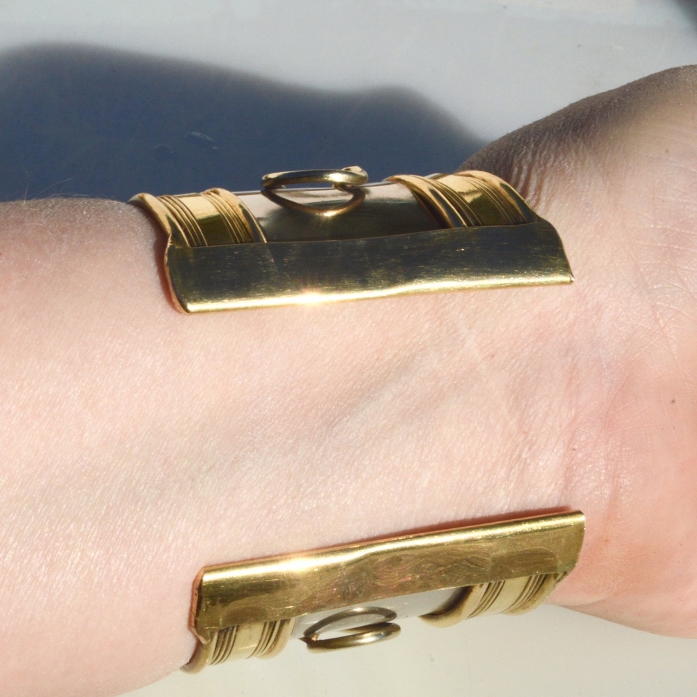 Turquoise Copper Brass Wide Cuff Bracelet Silver - Picture 6 of 8